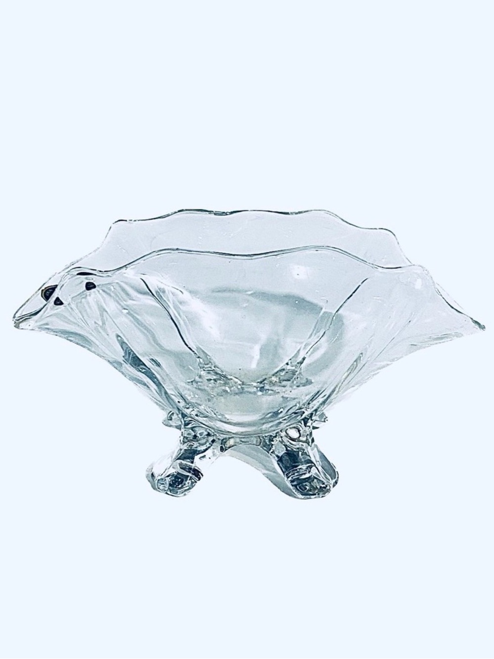 Vintage Cambridge Glass Clear Claw Foot Dish Bowl 6.25x3.25x3.25